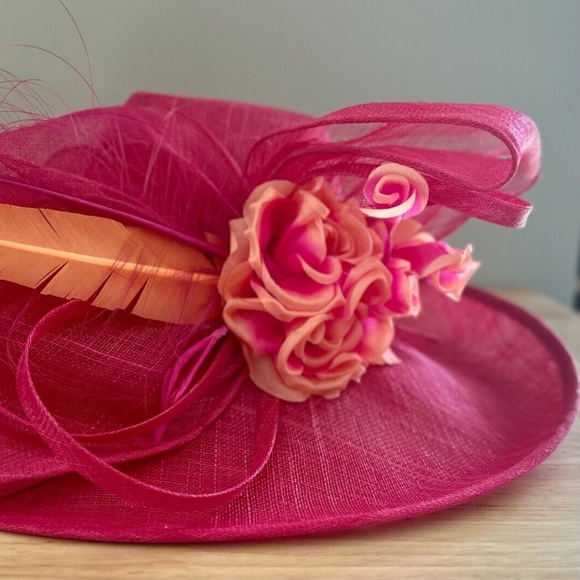 Gorgeous KY Derby Designer Hat, Fushcia/Pink, One of a Kind Large  - Giovannio - Picture 5 of 11